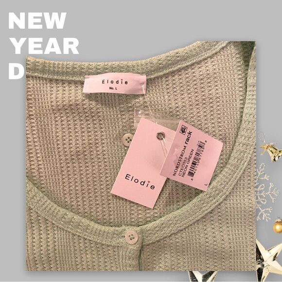 Elodie Waffle Crop Top Sz L NWT - Picture 2 of 2